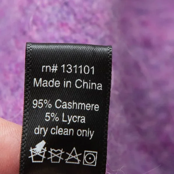 + Beryll Vivi Cashmere Cardigan Sweater Relaxed Coat Hood Purple Lilac One Size - Picture 7 of 8